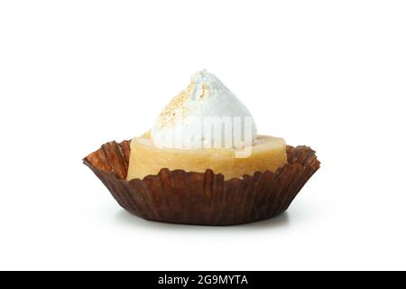 Tasty lemon cupcake isolated on white background Stock Photo