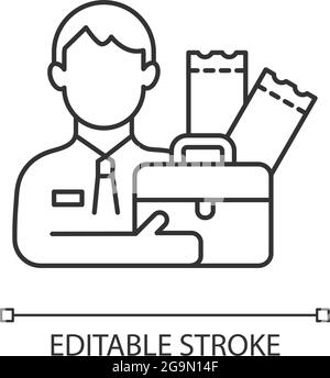 Lottery agent linear icon Stock Vector