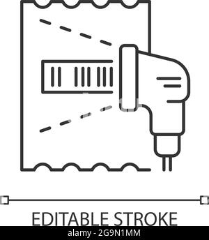 Lottery ticket scanner linear icon Stock Vector