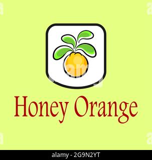 Vector illustration graphic design of natural and organic honey orange fruit product. Good for brand or company logo content Stock Vector