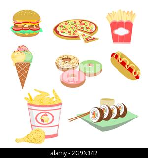 Vector illustration cartoon design of restaurant and food related logo or icon. Good for foods icon,food brand,food product,food menu logo Stock Vector