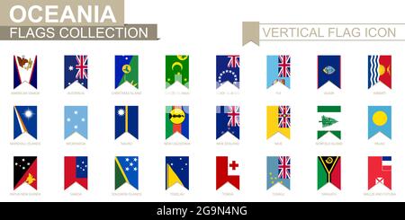 Set of flags Oceanian countries, All Oceania flag collection Stock ...