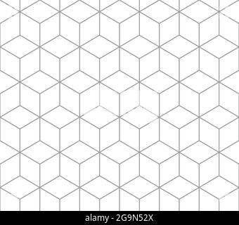 Silver outline square pattern, vector seamless pattern. Seamless Pattern included in swatch. Stock Vector