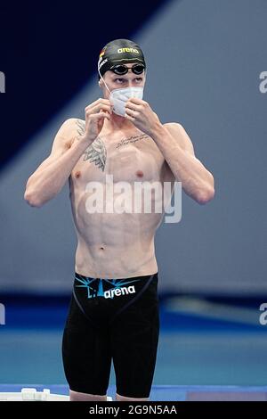 Tokyo, Japan. 27th July, 2021. Swimming: Olympics, men, 800m freestyle, preliminary round at Tokyo Aquatics Centre. Florian Wellbrock from Germany. Credit: Michael Kappeler/dpa/Alamy Live News Stock Photo