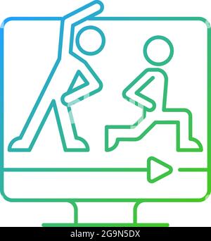 Online fitness classes gradient linear vector icon. Stock Vector