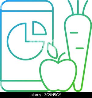 Online nutrition tracker gradient linear vector icon. Stock Vector