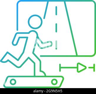 Online fitness jogging gradient linear vector icon. Stock Vector
