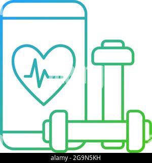 Online fitness application gradient linear vector icon. Stock Vector