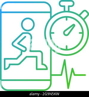 High intensity and intervals workout gradient linear vector icon. Stock Vector