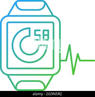 Online fitness activity tracker gradient linear vector icon. Stock Vector
