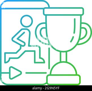 Fitness online challenge gradient linear vector icon. Stock Vector