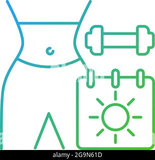 Online seasonal fitness marathons gradient linear vector icon. Stock Vector