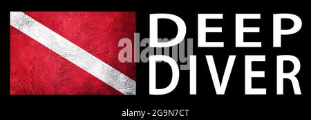 Deep Diving, Diver Down Flag, Scuba flag, Scuba Diving Stock Photo - Alamy