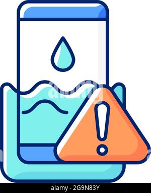 Water damage RGB color icon Stock Vector