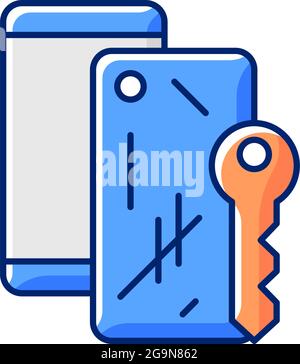 Scratched housing RGB color icon Stock Vector