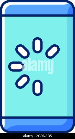 Slow phone RGB color icon Stock Vector