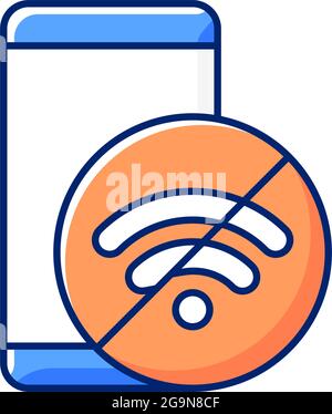 Internet connection issues RGB color icon Stock Vector