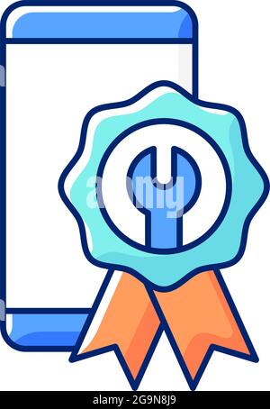 Certified repairs RGB color icon Stock Vector