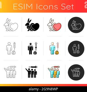 No animal testing icons set Stock Vector