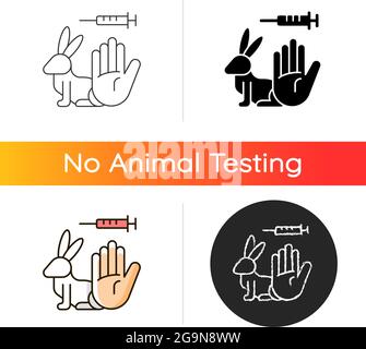 No rabbit testing gradient icon Stock Vector