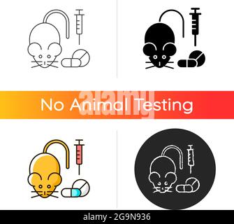 Testing medicine on animals gradient icon Stock Vector