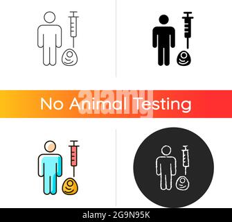 Human cell testing gradient icon Stock Vector