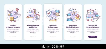 Health and medical assistance onboarding mobile app page screen. Stock Vector