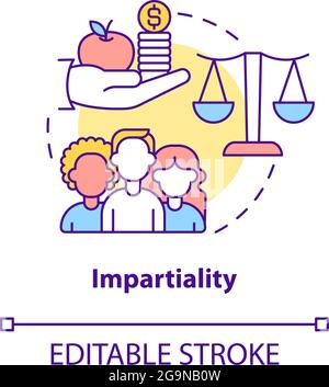 Impartiality and social relations concept icon. Stock Vector