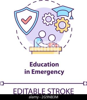 Education in emergency concept icon Stock Vector