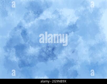 cloudy fluffy blue watercolor background vector illustration Stock Vector