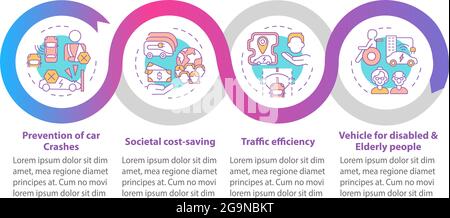 EV crashes prevention vector infographic template. Stock Vector