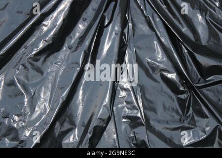 A Closeup on Black Plastic Stock Photo