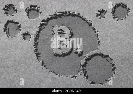 Vitamin B4 health Symbol, vitamin Concept, Adenine, rugged, silver background Stock Photo