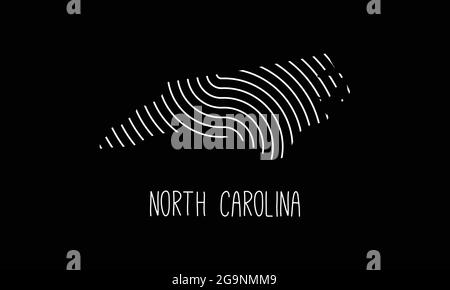 North Carolina icon. Network map of the US state. Round North Carolina ...