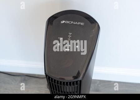 San Francisco, United States. 14th June, 2021. Bionaire air purifier, close-up of control panel, San Francisco, California, June 14, 2021. (Photo by Smith Collection/Gado/Sipa USA) Credit: Sipa USA/Alamy Live News Stock Photo