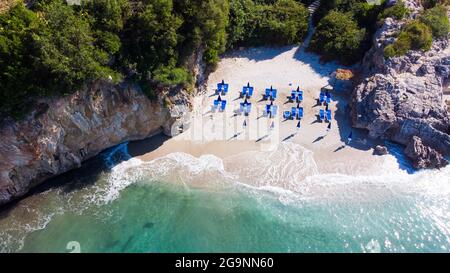 Gjipe Beach, famous beach in Albania Stock Photo