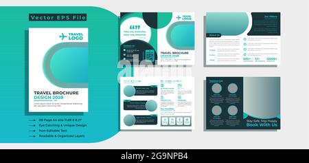 Travel agency and Tour trifold brochure layout premium vector template ...