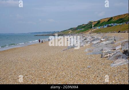 beach huts at barton-on-sea, hampshire, england Stock Photo