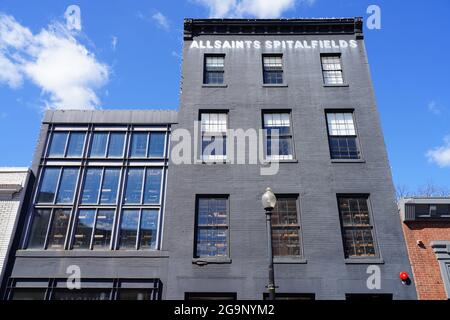 WASHINGTON, DC -2 APR 2021- View of colorful buildings in the Georgetown neighborhood of Washington, DC, United States. Stock Photo