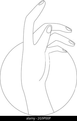 Linear hand, one line simple icon. Vector illustration Stock Vector