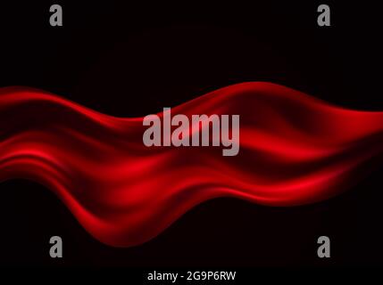 Abstract vector background luxury red cloth or liquid wave Stock Vector