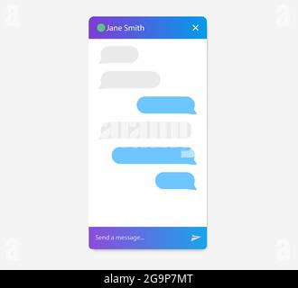 Dialog-enabled interface, online chat rooms, pop-ups when you visit marketing website and mobile applications. Chat bot form. Vector illustration. Stock Vector