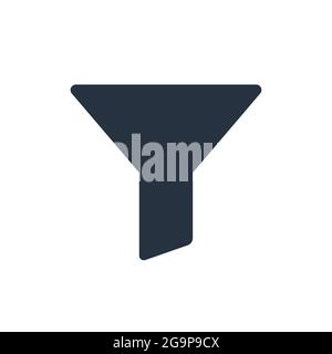 Filter funnel vector icon. Fynnel pictogram bottleneck symbol. Filter shape icon Stock Vector