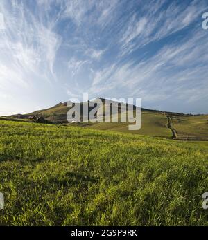slope grassy on sicilian hinterland hills