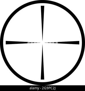 Cross-hair, target mark, gun, firearm sight. Radial lines, spokes – stock vector illustration, clip-art graphics Stock Vector