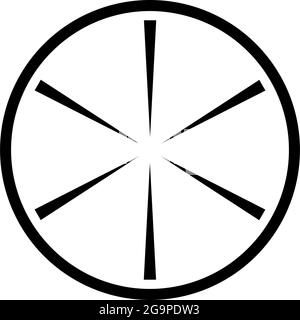 Cross-hair, target mark, gun, firearm sight. Radial lines, spokes – stock vector illustration, clip-art graphics Stock Vector