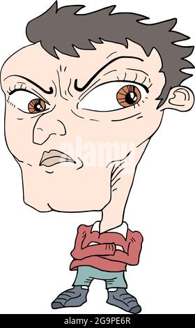 caricature of angry man Stock Vector