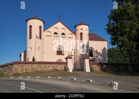 Ancient church of St. John the Baptist in Kamai, Postavy district, Vitebsk region, Belarus. Stock Photo