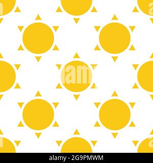 Sun seamlessly repeatable pattern, backdrop, background – stock vector illustration, clip-art graphics Stock Vector