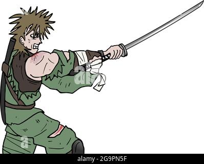angry warrior Stock Vector